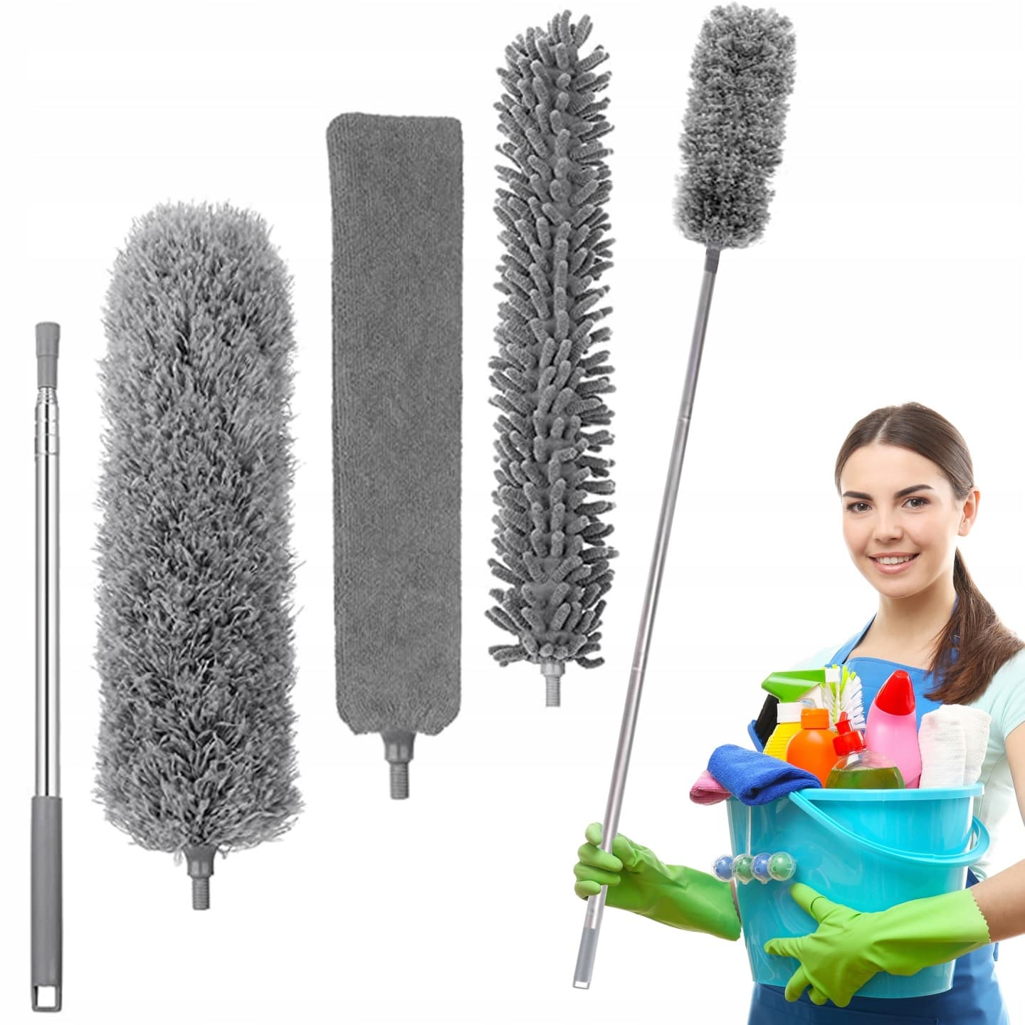 Teleskopowa szczotka do kurzu 4w1